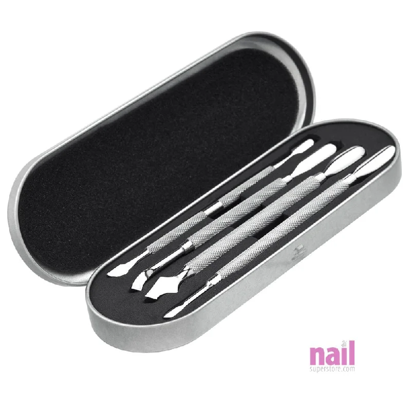 nail repair with cuticle oil-Premium Professional Cuticle Pusher Set | All The Essentials for Perfect Manicure & Pedicure - 5-pcs Set