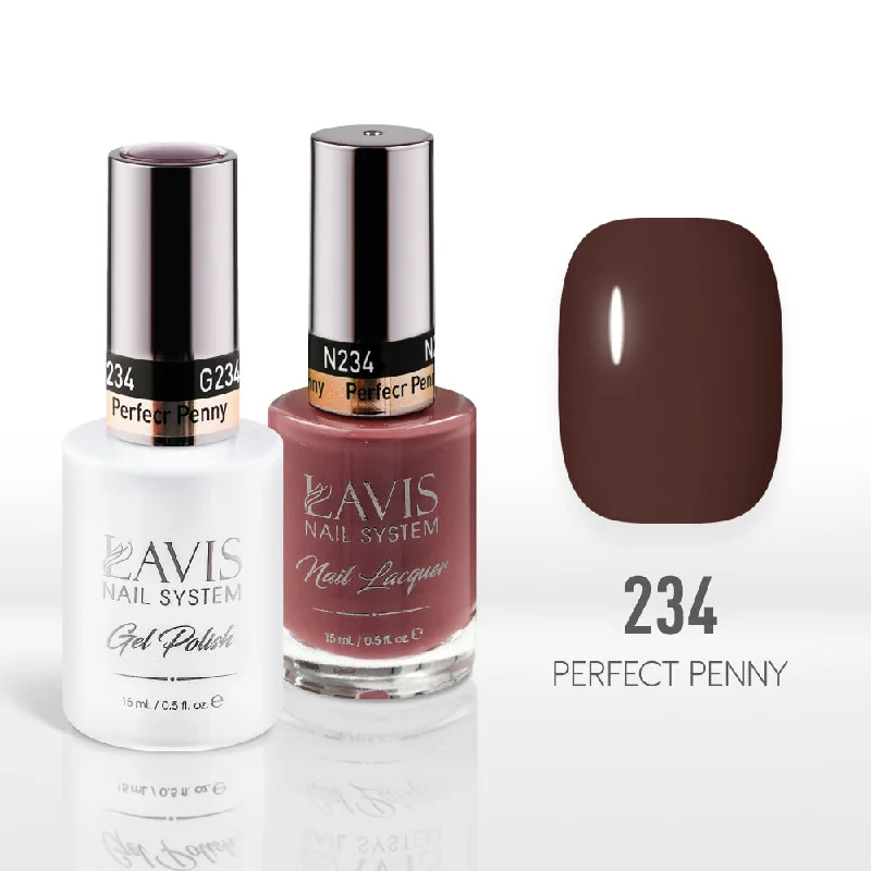 nail polish swell sponge-Lavis Gel Nail Polish Duo - 234 Brown Colors - Perfecr Penny