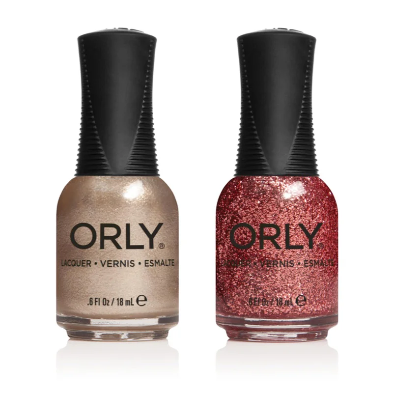 nail polish parchment drape-Orly - Nail Lacquer Combo - Gilded Glow & Frost Smitten