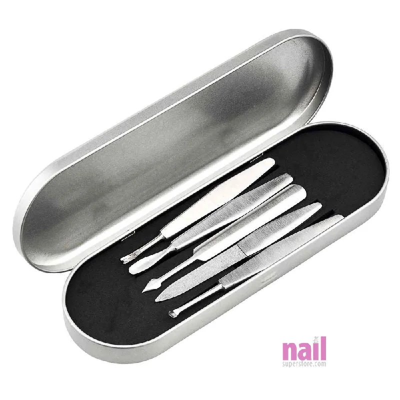 nail repair for brittle nails-Premium 5 pcs Cuticle Pusher Set | Sharp Edge + Comfortable Grip - Set