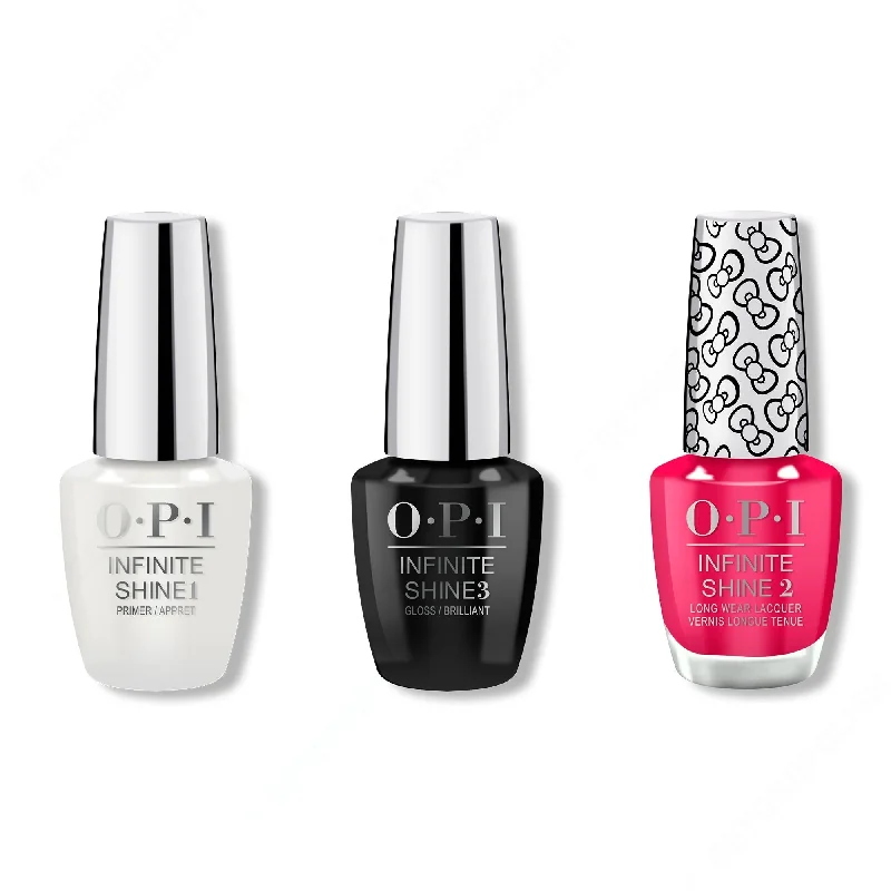 nail polish fabric fire-OPI - Infinite Shine Combo - Base, Top & All About The Bows - #HRL35