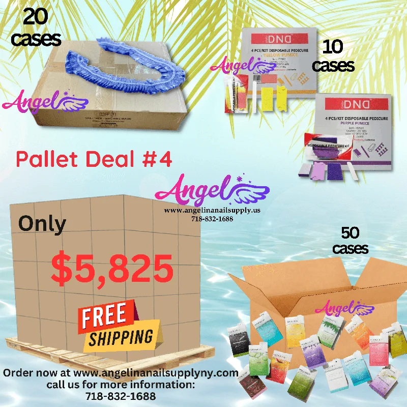 nail polish wall globe-Pallet Deal #4 Angel Mix Products: Voesh 4 Steps Delux Pedi in a box, Pedicure Kit, Blue Liner