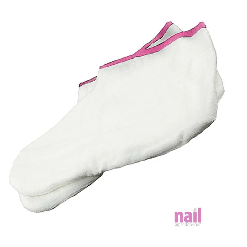 nail repair for nail shine-Terry Cloth Booties | Holds Heat for Deep Moisturizer Pedicure - Pair