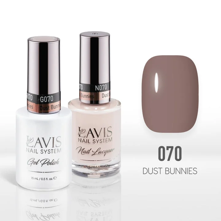 nail polish well moor-Lavis Gel Nail Polish Duo - 070 Brown, Beige Colors - Dust Bunnies