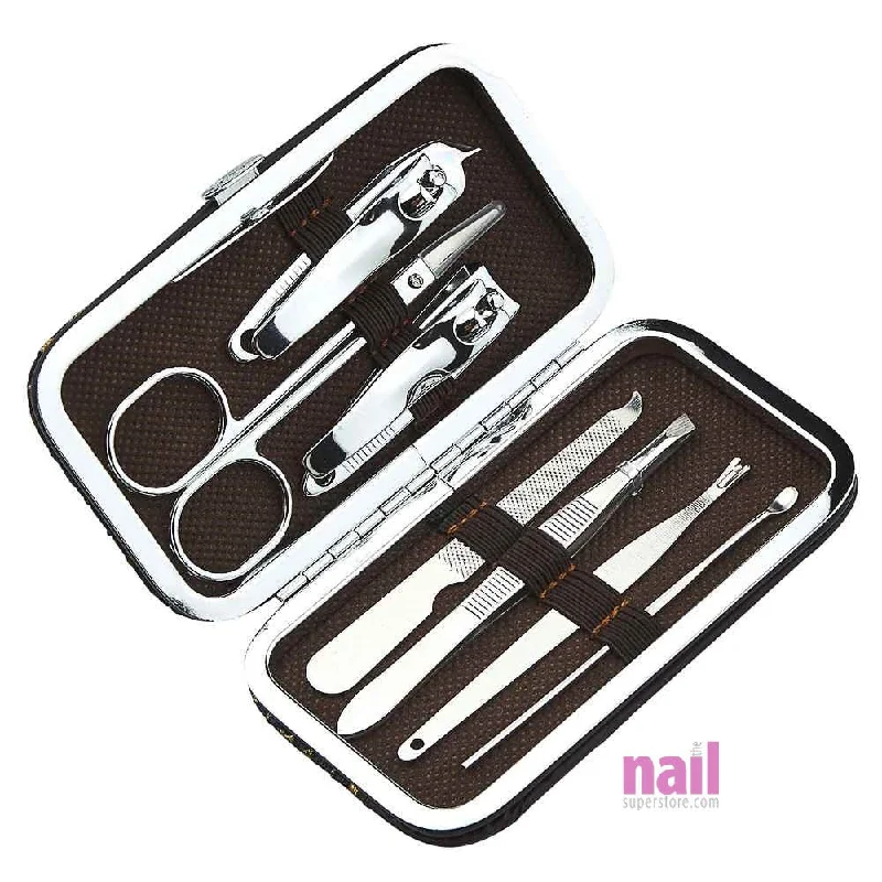 nail repair with dip powder-Premium 7 pcs Mani/Pedi Implement Set | Professional Salon Quality - Set