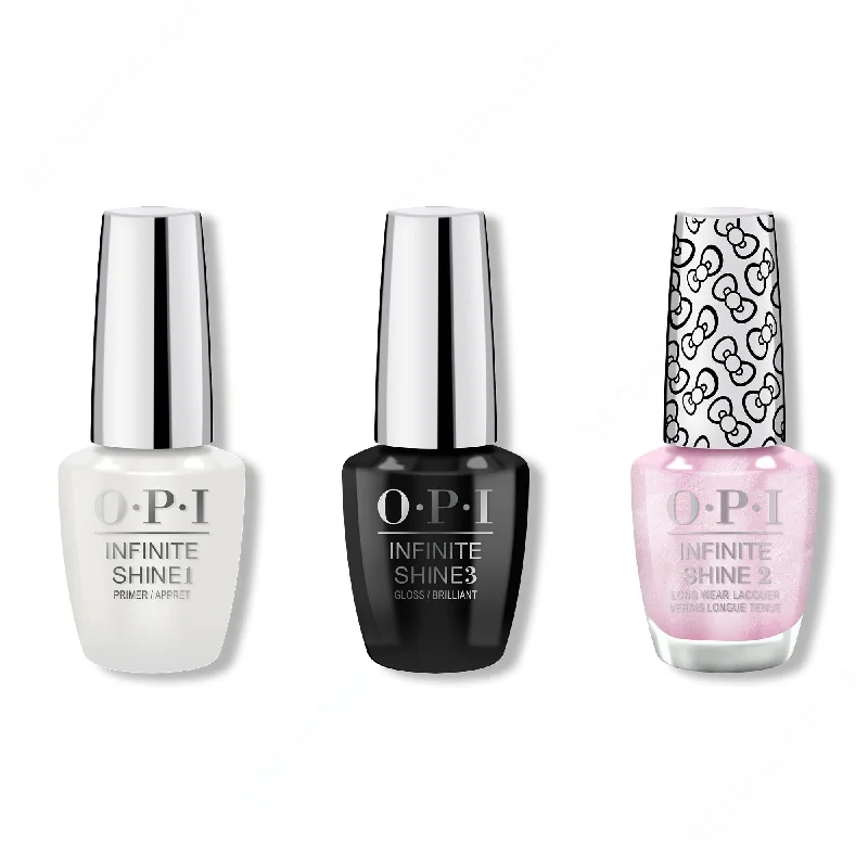 nail polish ribbon matte-OPI - Infinite Shine Combo - Base, Top & A Hush Of Blush - #HRL33