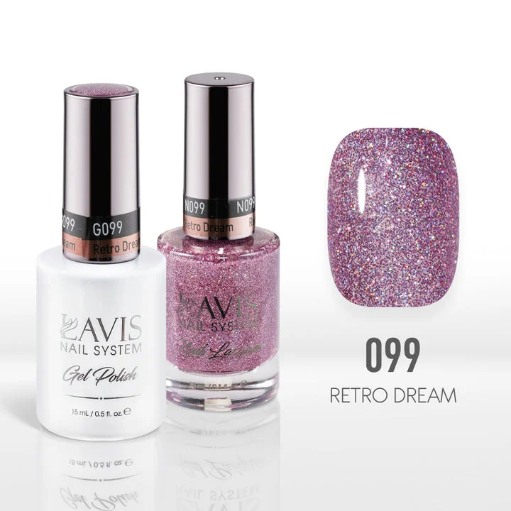 nail polish aquifer terrace-Lavis Gel Nail Polish Duo - 099 Purple, Glitter Colors - Retro Dream