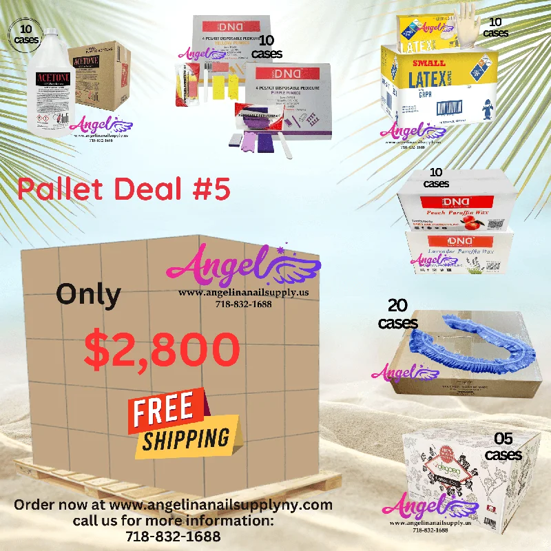 nail polish rampart compass-Pallet Deal #5 Angel Mix Products:  Gloves, Acetone, Cotton, Blue Liner, Paraffin, Pedicure Kit