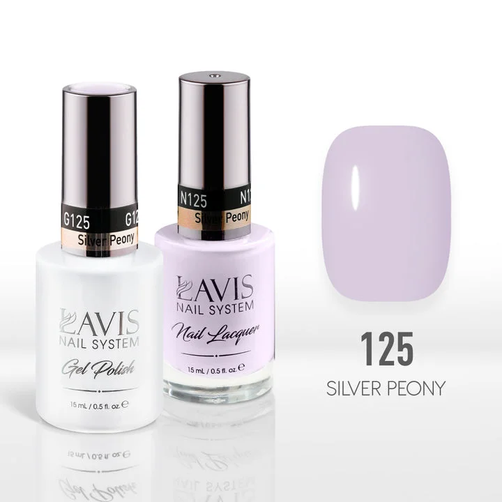 nail polish whirlpool dome-Lavis Gel Nail Polish Duo - 125 Violet Colors - Silver Peony