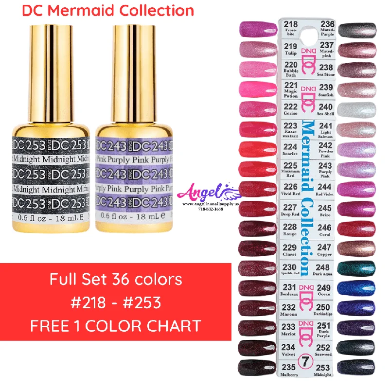 nail polish arch candle-DC7 Collection #7 Mermaid GEL ONLY (Full Set 36 colors #218 - #253)