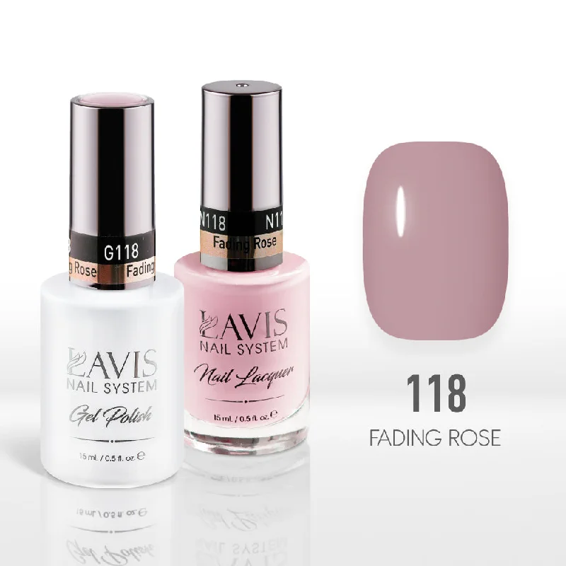 nail polish spring structure-Lavis Gel Nail Polish Duo - 118 Nude Colors - Fading Rose