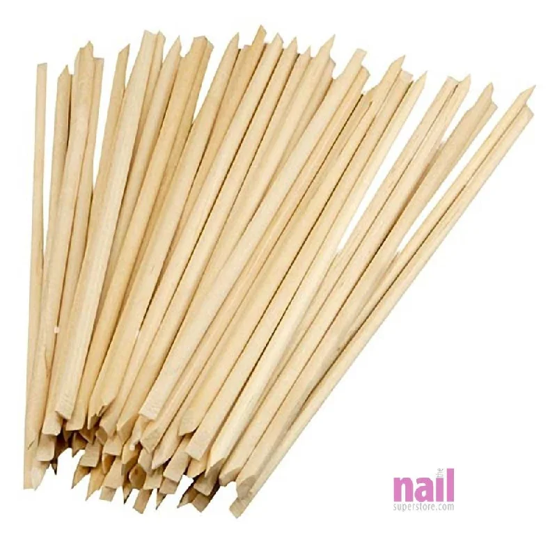 nail repair treatment at home-Orange Wood Sticks | Multi Use - Cuticle Pusher - Clean Under Nails - Pack of 100 pcs