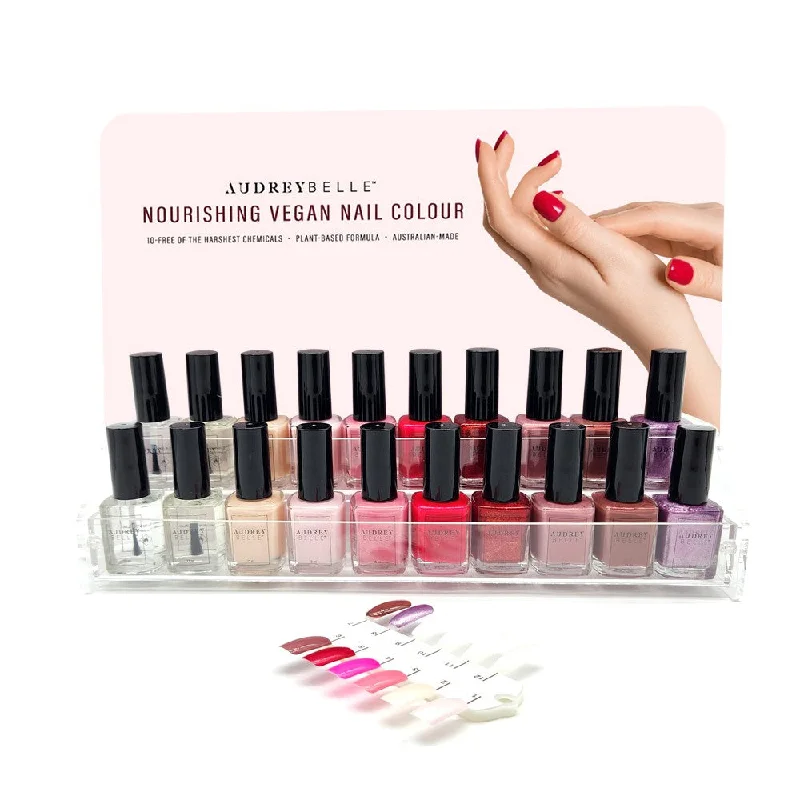 nail polish satin tassel-Audrey Belle Blushing Blooms Collection - 20 Pieces - Including Free counter display