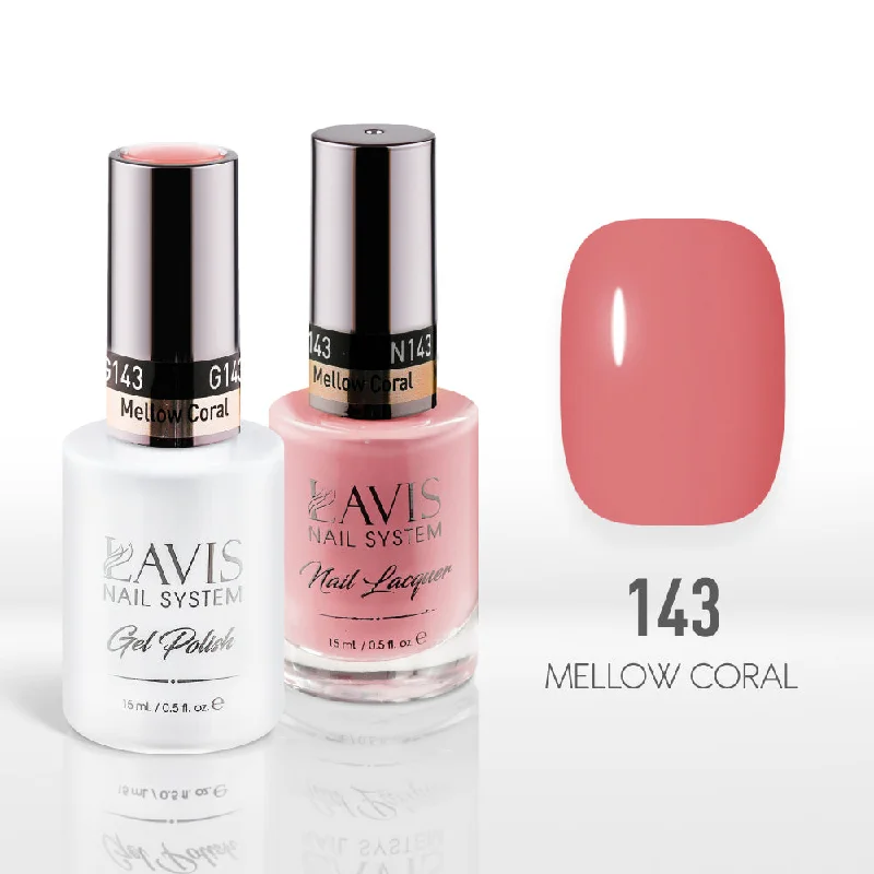 nail polish creek frame-Lavis Gel Nail Polish Duo - 143 Coral Colors - Mellow Coral