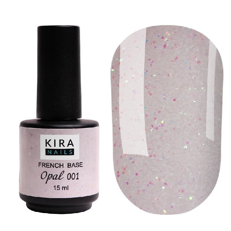 nail repair with nail polish-Kira Nails Opal Base 001 15 ml