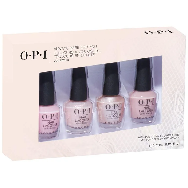 nail polish cotton drizzle-OPI Nail Lacquer - Always Bare For You Mini 4 Pack - #DDS35