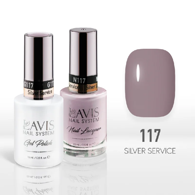 nail polish fountain scaffold-Lavis Gel Nail Polish Duo - 117 Gray Colors - Silver Service