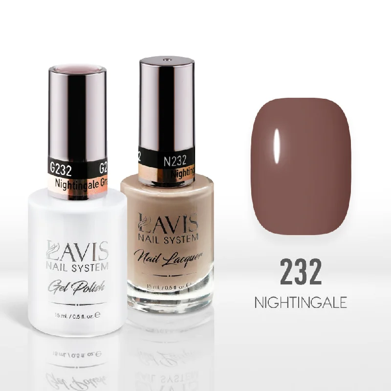 nail polish spray template-Lavis Gel Nail Polish Duo - 232 Taupe Colors - Nightingale Gray