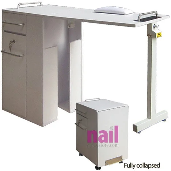 nail repair for cracked nails-EuroStyle Portable Manicure Table | Foldable Nail Table - White - Each