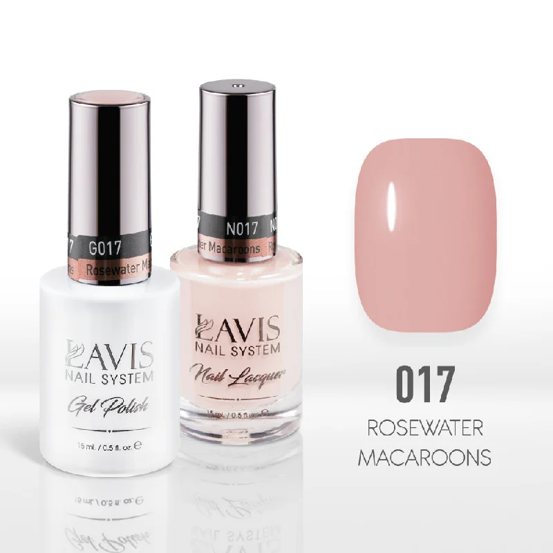 nail polish trough marsh-Lavis Gel Nail Polish Duo - 017 Beige, Coral Colors - Rosewater Macaroons